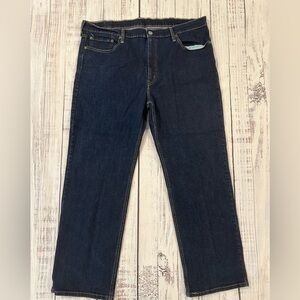 Levi's 514 Men's Size 42x30 Blue Jeans Dark Wash Straight Leg Red Tab EUC